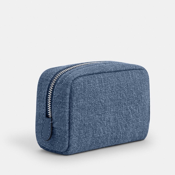 New Coach Blue Denim Pouch Wristlet - Picture 2 of 5